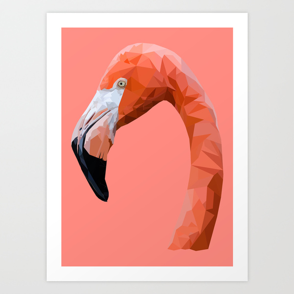 Polygon Flamingo by Peachandguava